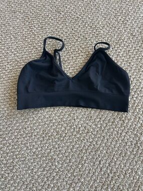 Skims Black Seamless V-Neck Bralette